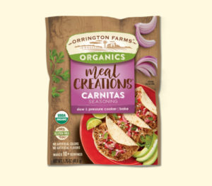 Orrington Farms<sup>®</sup> Organics Meal Creations<sup>®</sup> – Carnitas Seasoning Meal Creations® Organics Seasonings
